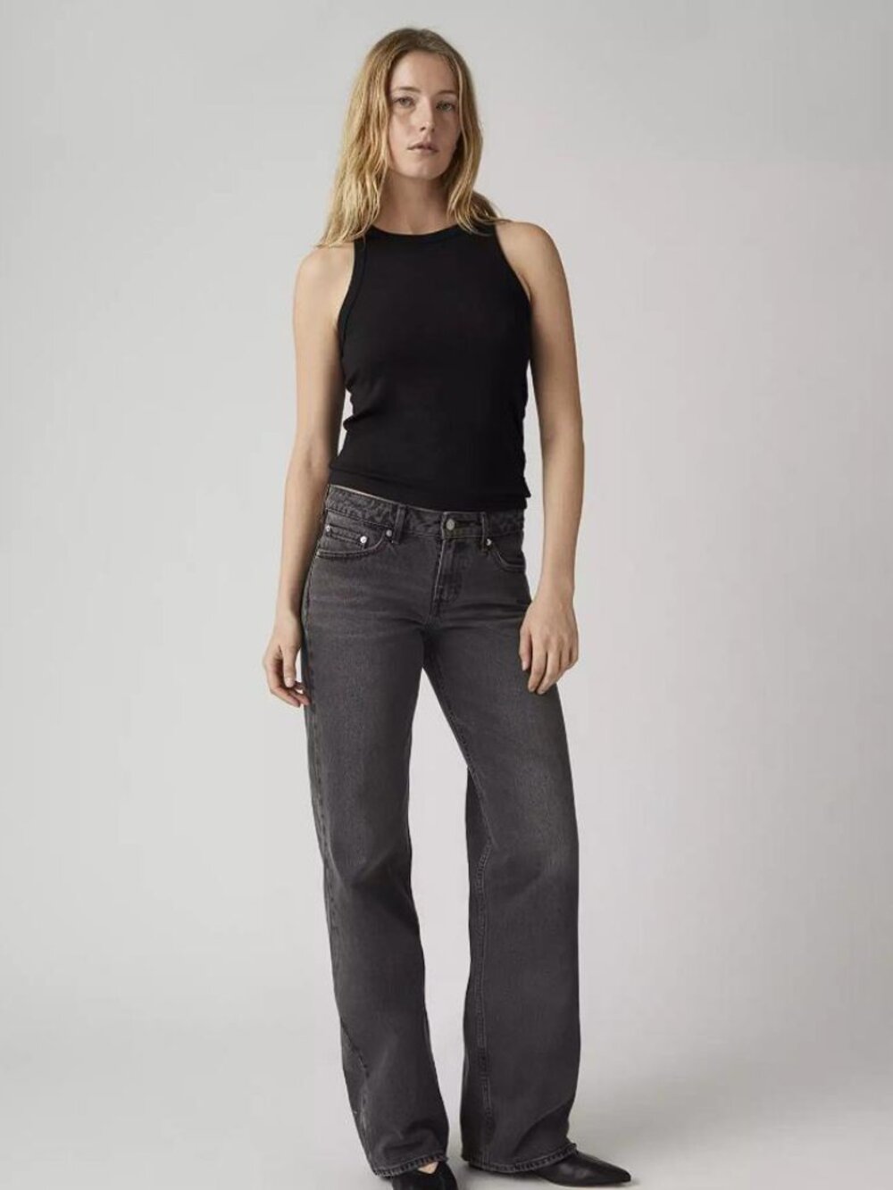 LEVI'S Women's Low Loose Jeans Size 29X30 in Wish Me Luck Black
